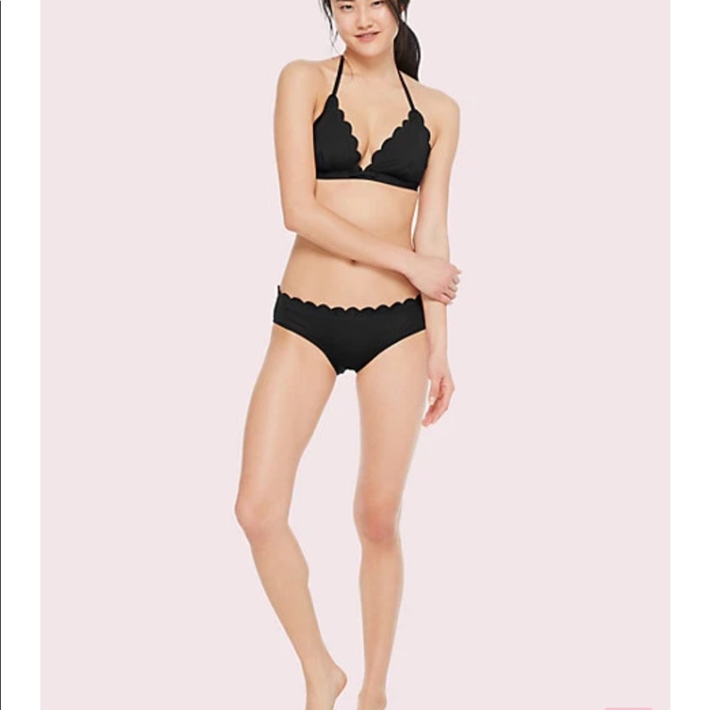 KATE SPADE scalloped top/hipster bottom swim set